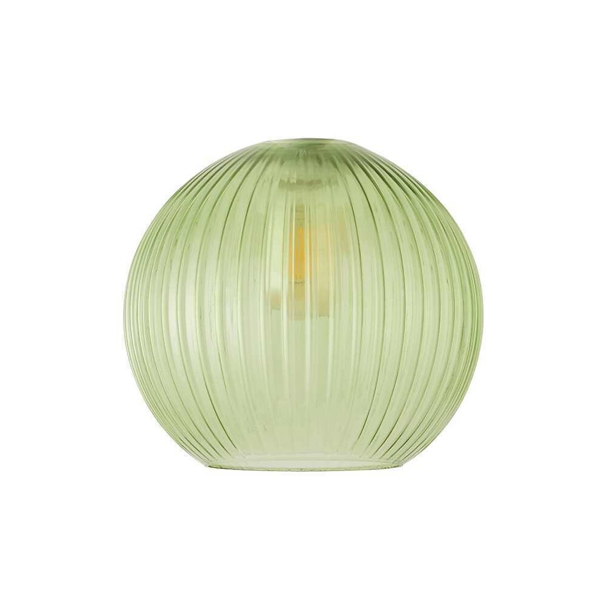 Maddy Ribbed Glass Easy Fit Pendant Shade green, ÉDITÉ