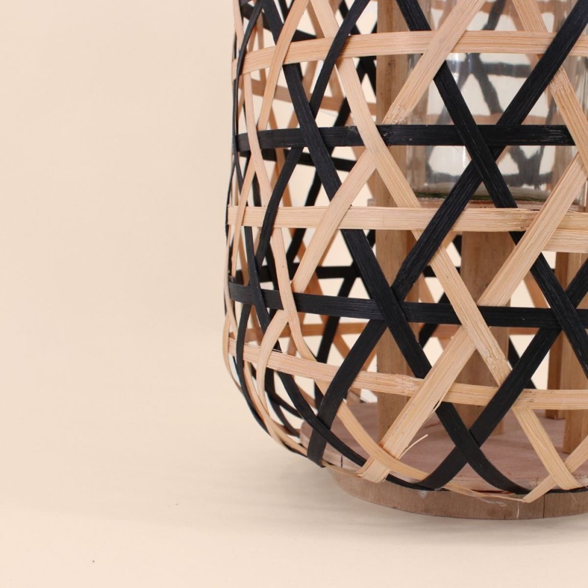 Lanterne en bambou 50cm noir, ORNAMI