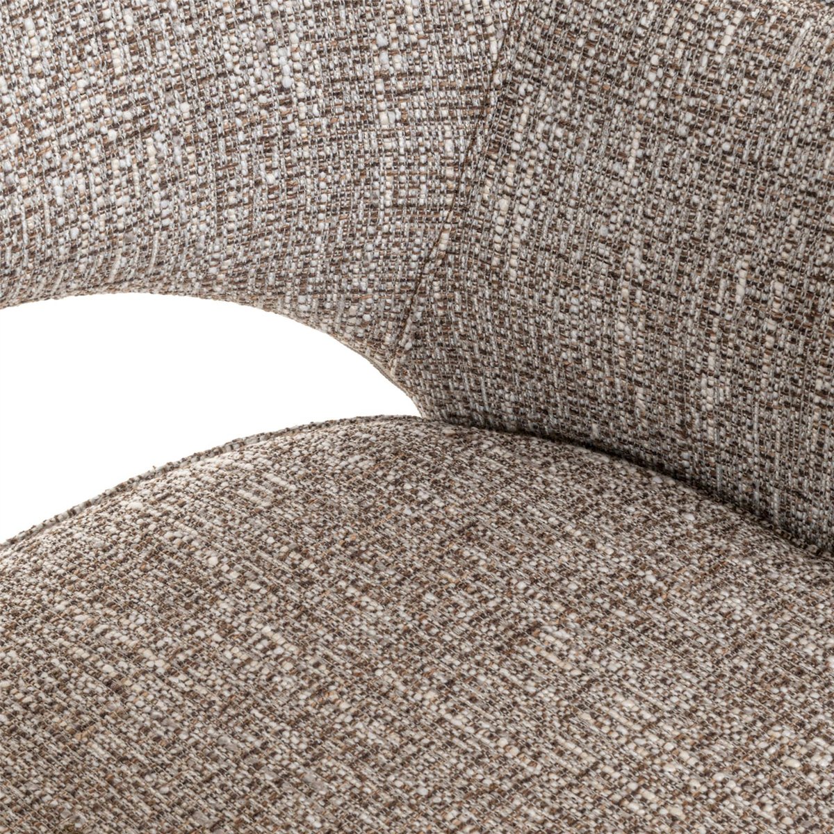 Chaise pivotante en tissu avec accoudoirs tweed terre chaleureux, RECOLLECTION