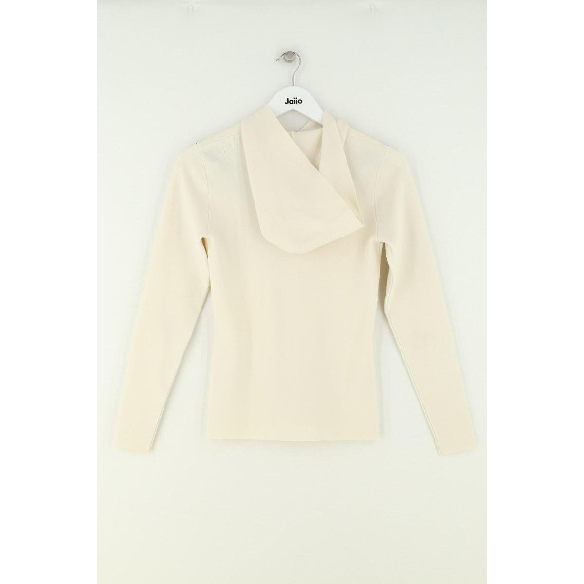 Pull zippé - Très Bon État blanc, SANDRO