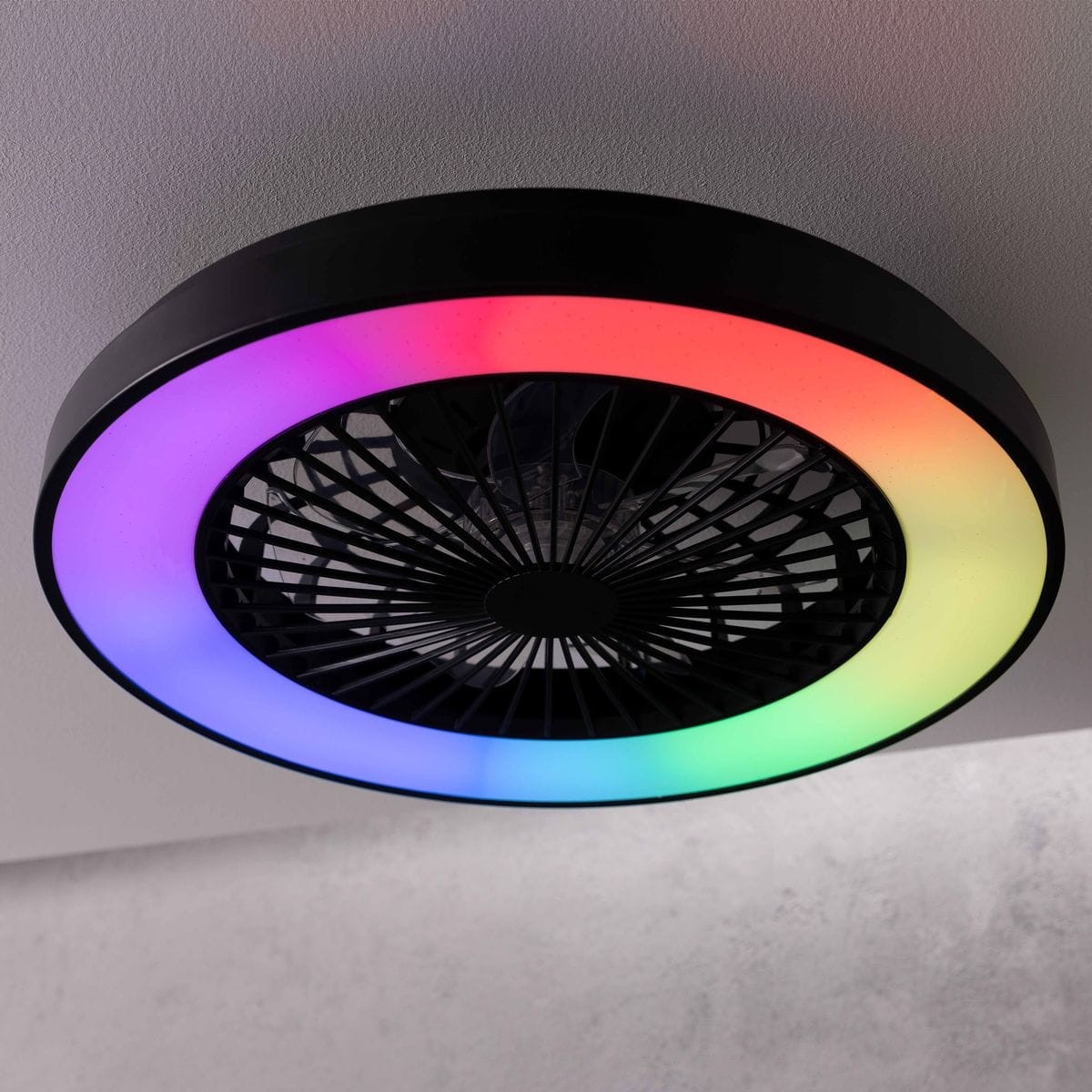 Ventilateur de Plafond MAZZARO 40W LED 49cm noir, BRILLIANT