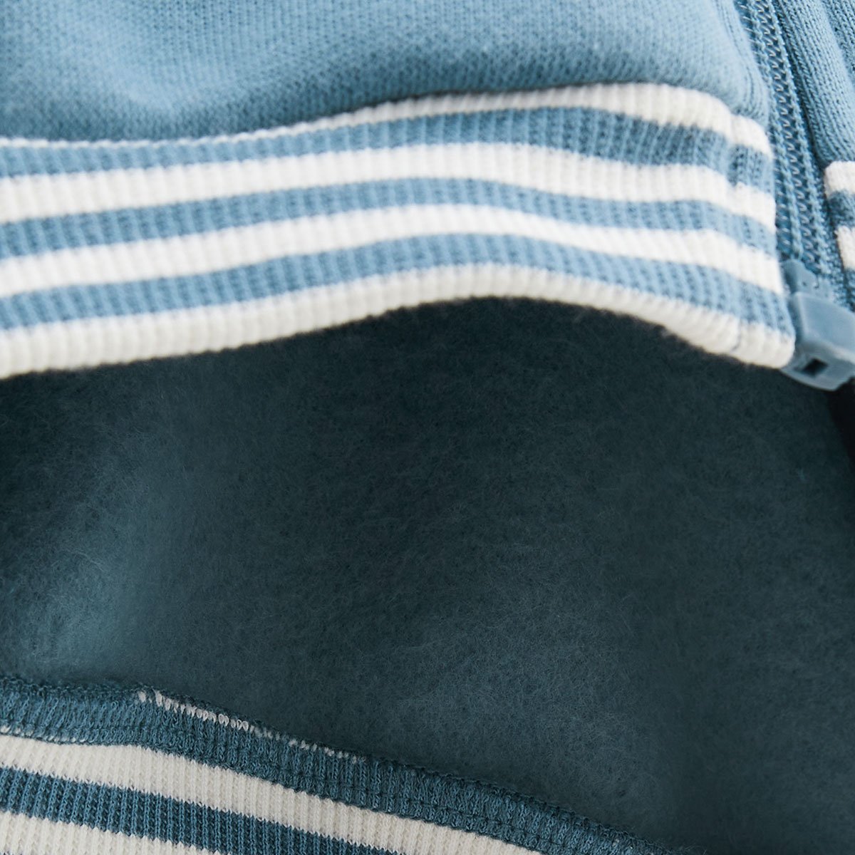 Sweat à capuche zippé enfant en molleton Tao bleu, PETIT BEGUIN