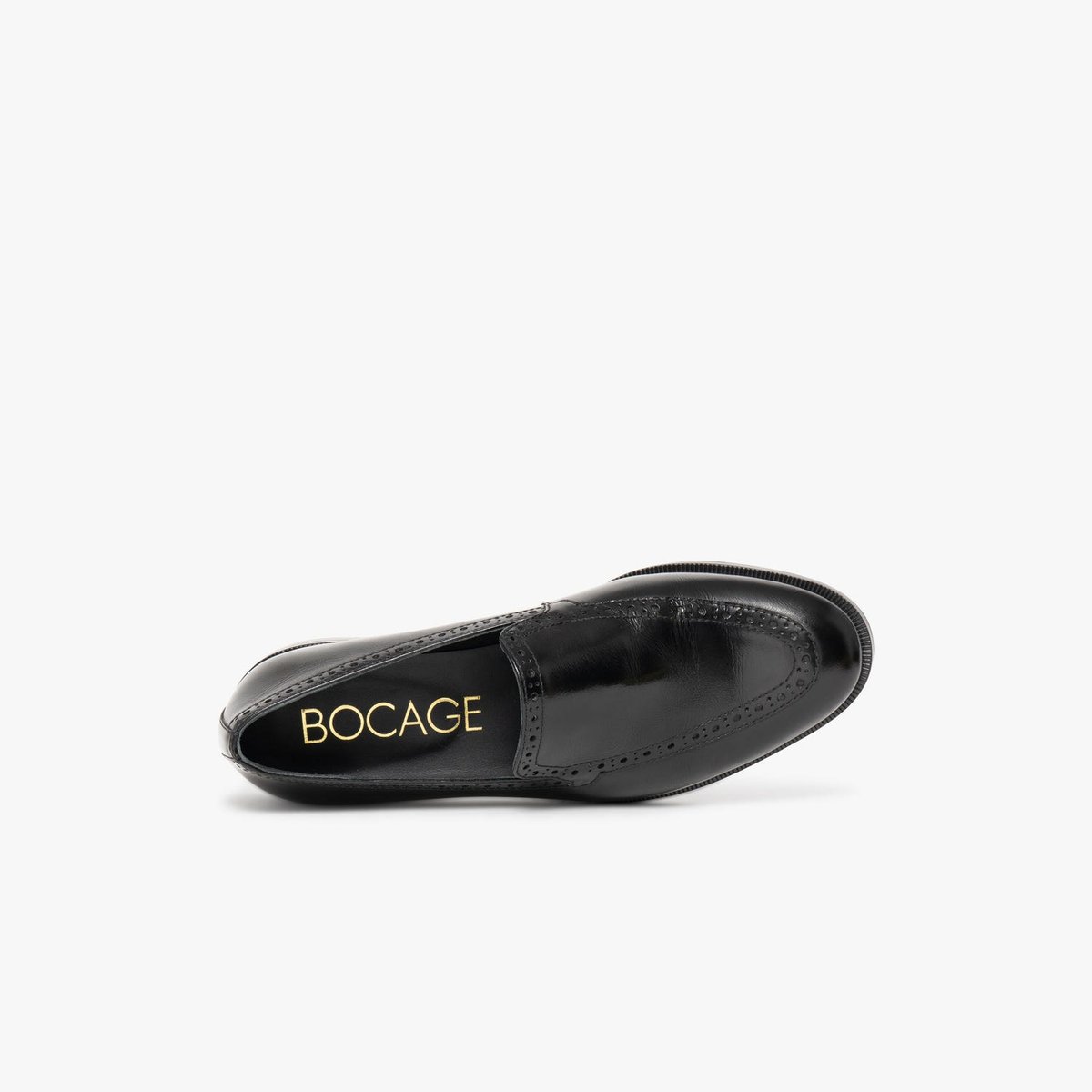 Mocassin en cuir AGATHA noir, BOCAGE