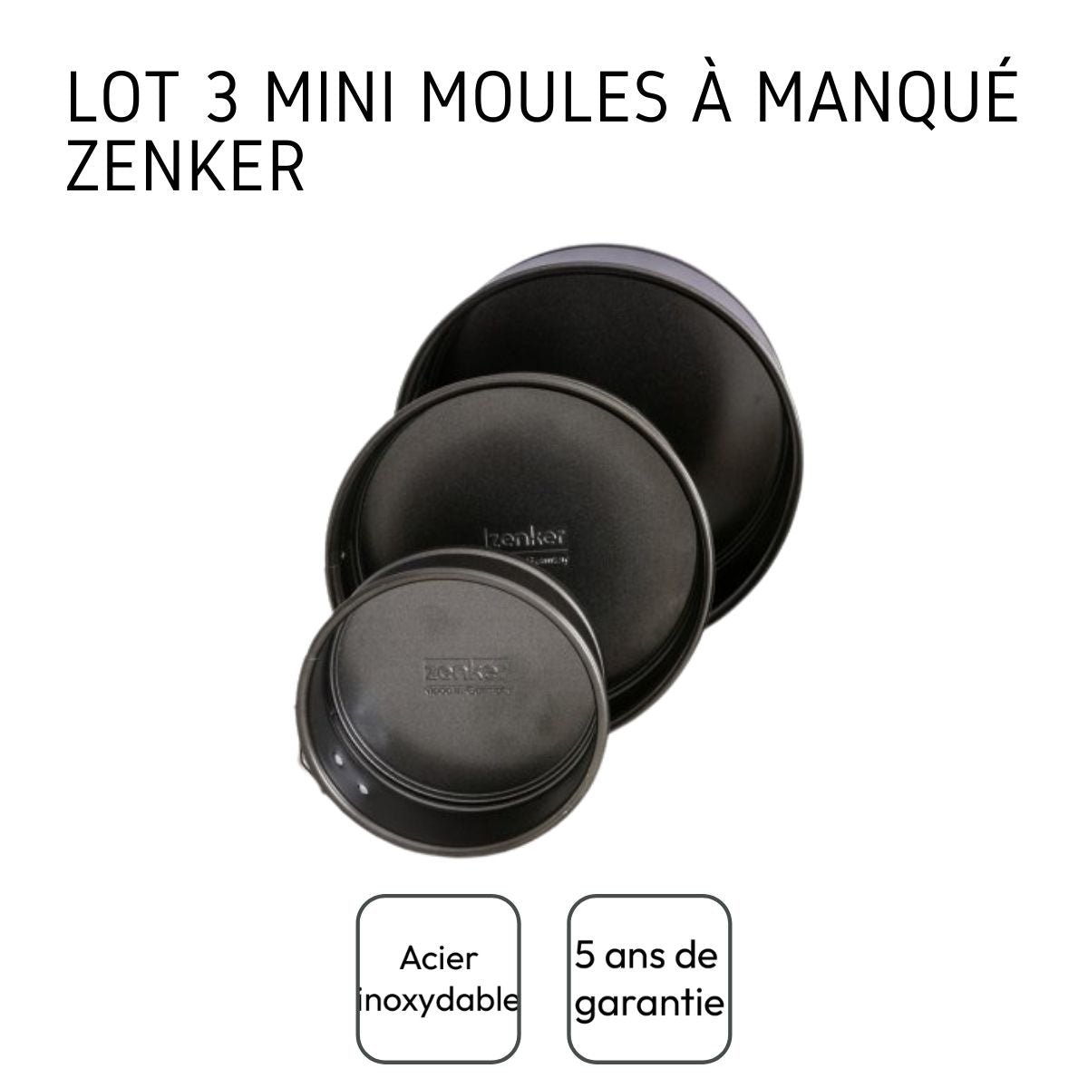 Set de 3 mini moules noir, ZENKER