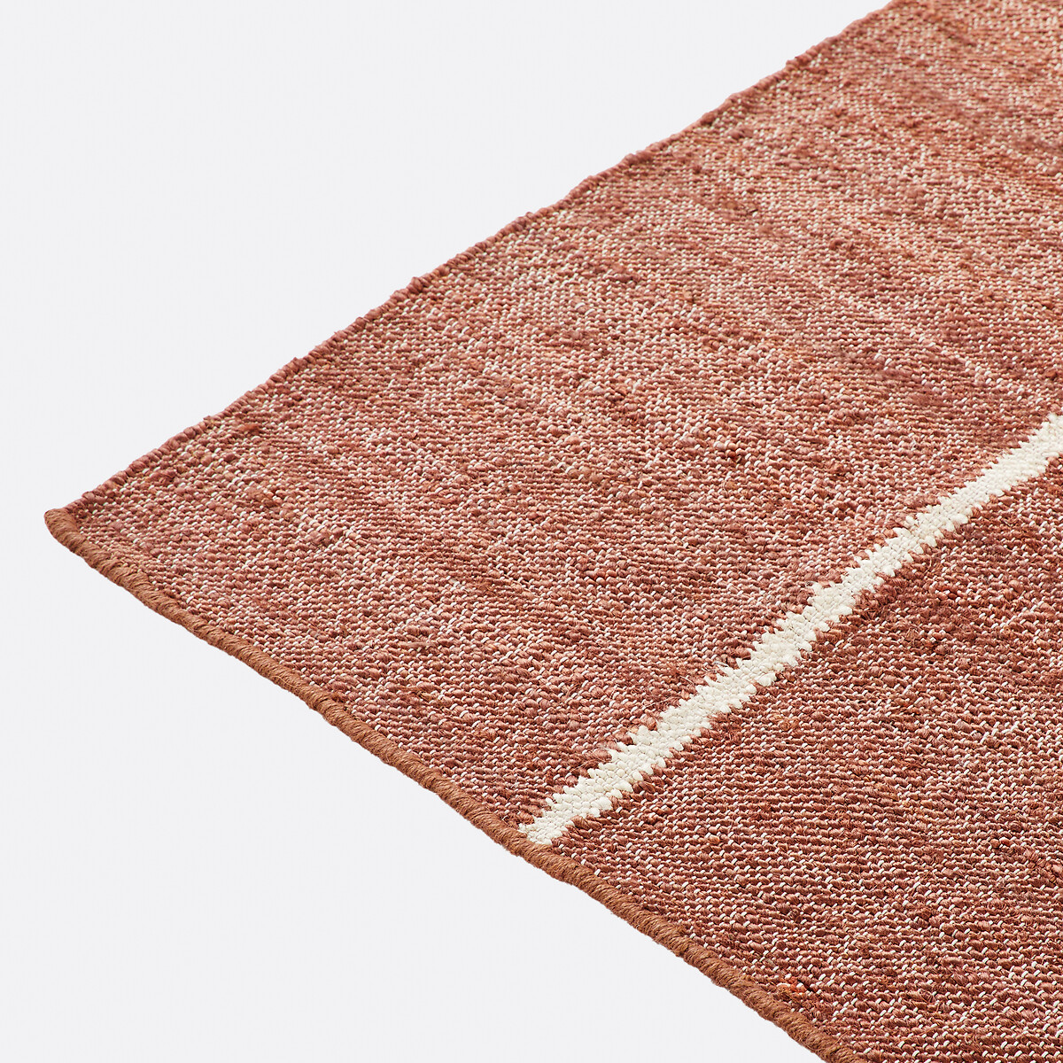 Tapis en jute et coton, motif lignes, Calvy brique, LA REDOUTE INTERIEURS