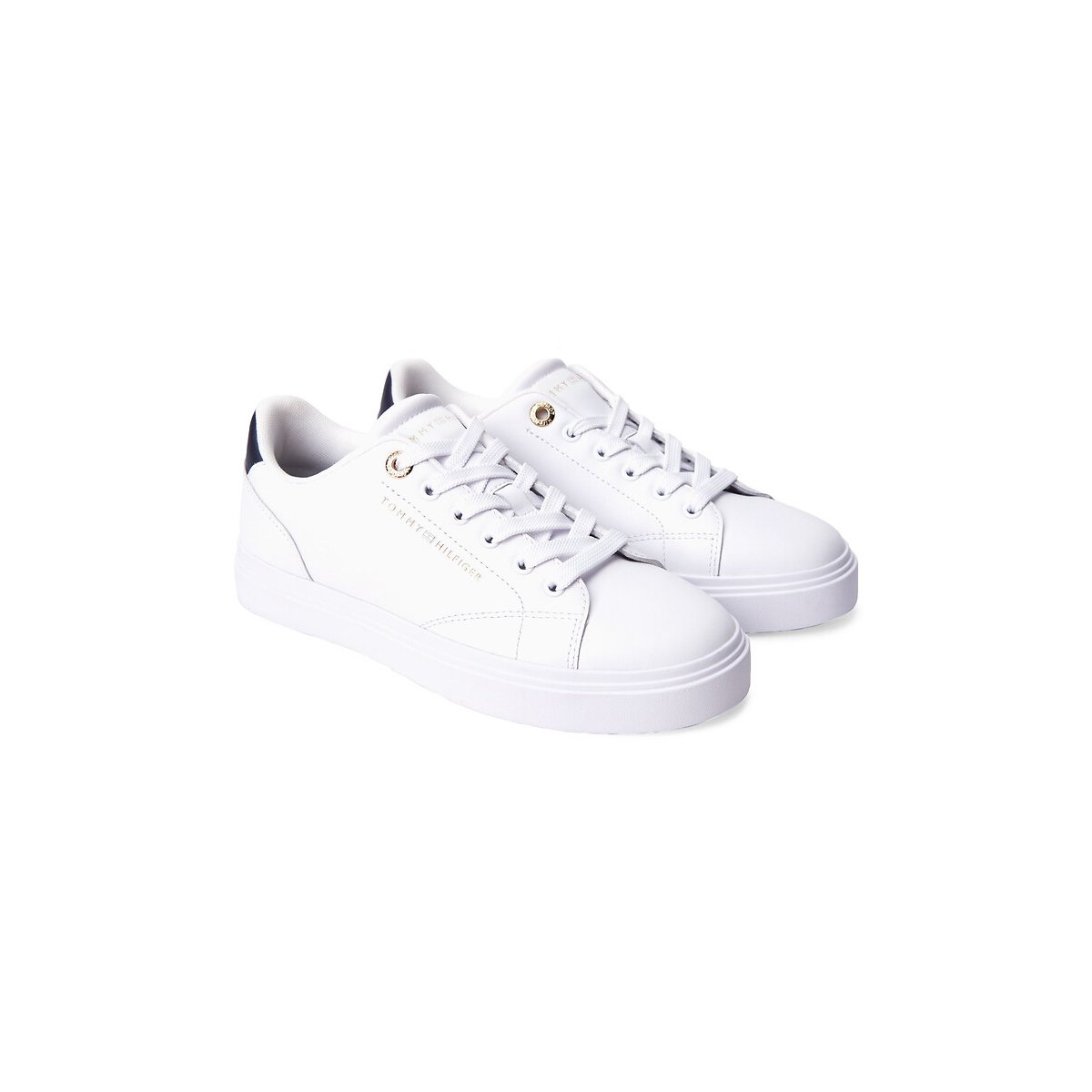 Chic Leather Trainers white/black, TOMMY JEANS