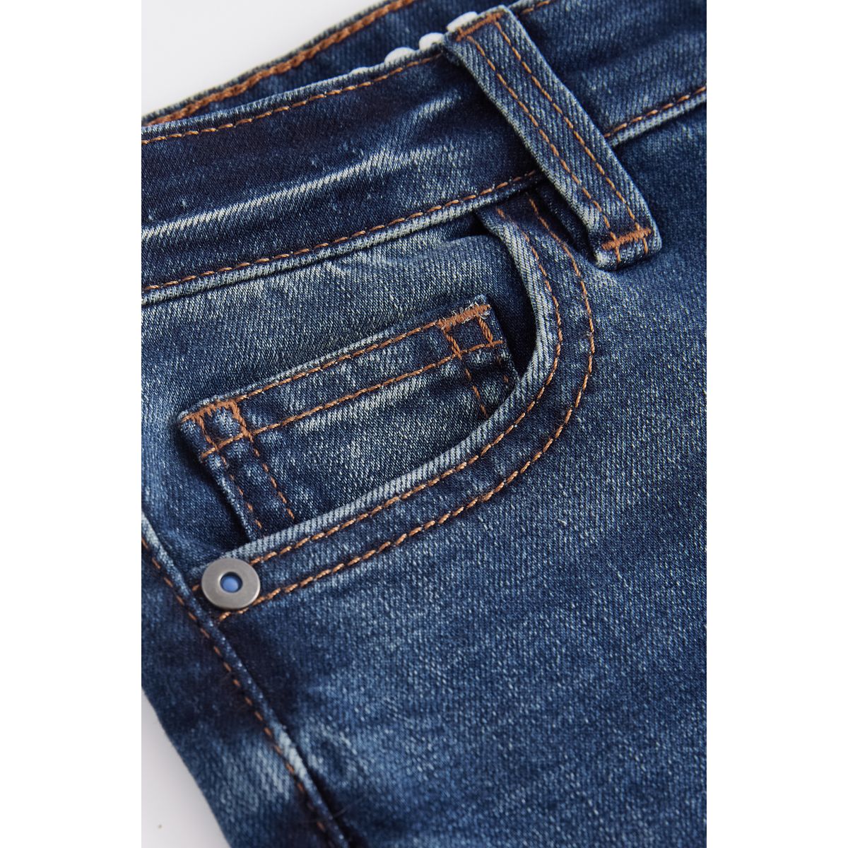 Jean stretch coupe ample bleu indigo, NEXT