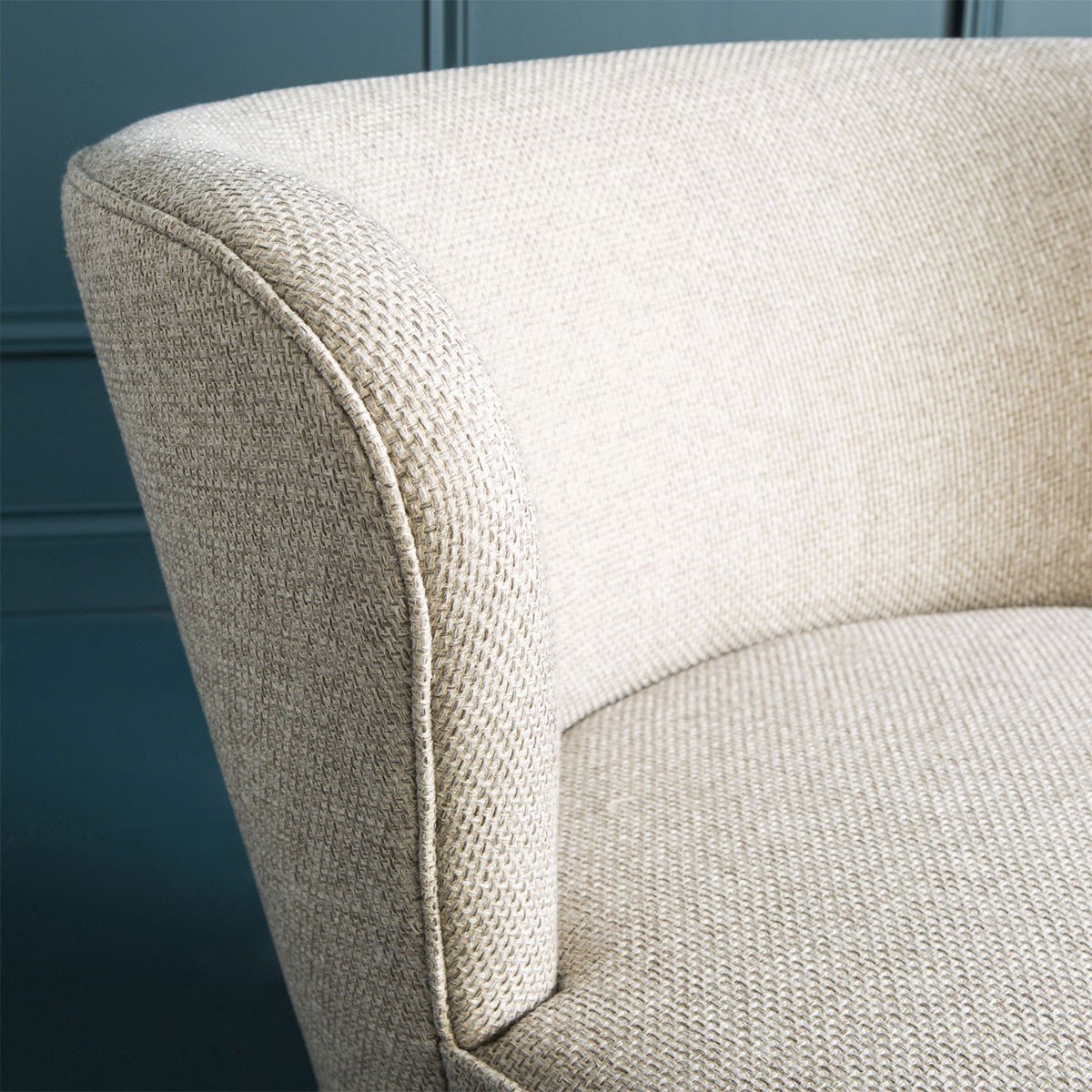 Fauteuil pivotant tramé lin Barnabé beige lin, CALICOSY