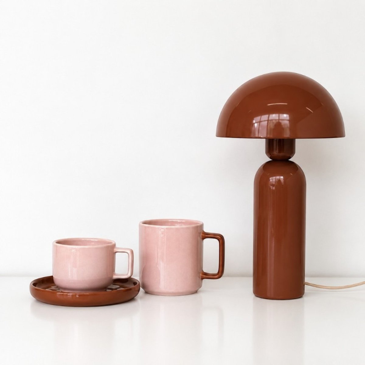 Lampe à poser Abra métal rouge paprika rouge, MILLUMINE