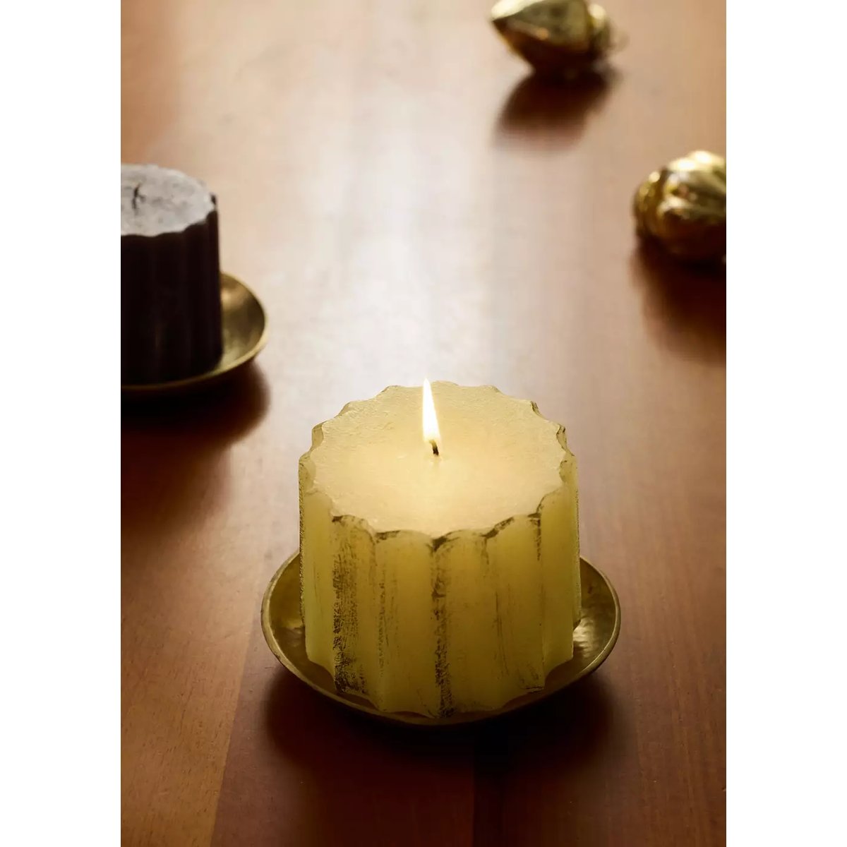 Bougie géométrique 700 g blanc cassé, MANGO HOME