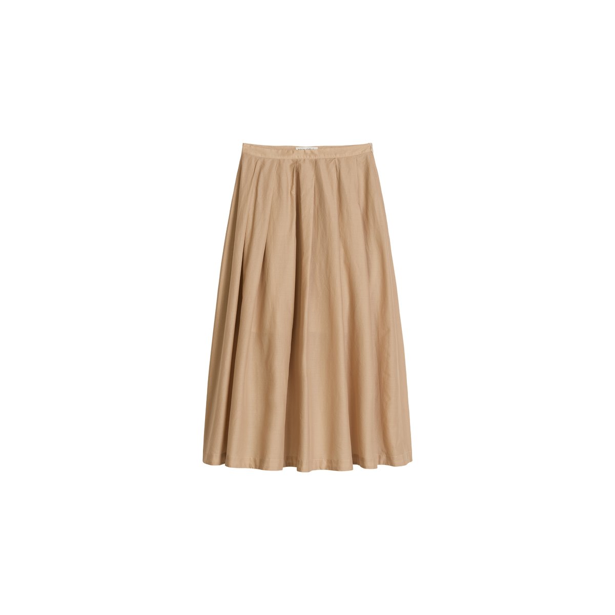 Jupe plissée large A-Shape en voile de coton doux beige, MARC O'POLO