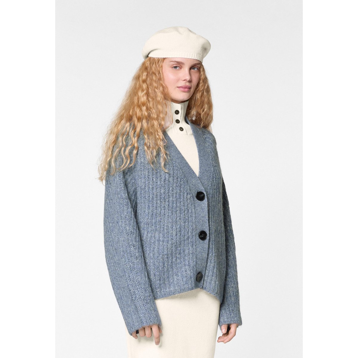 Gilet oversize grosse maille bleu, RODIER