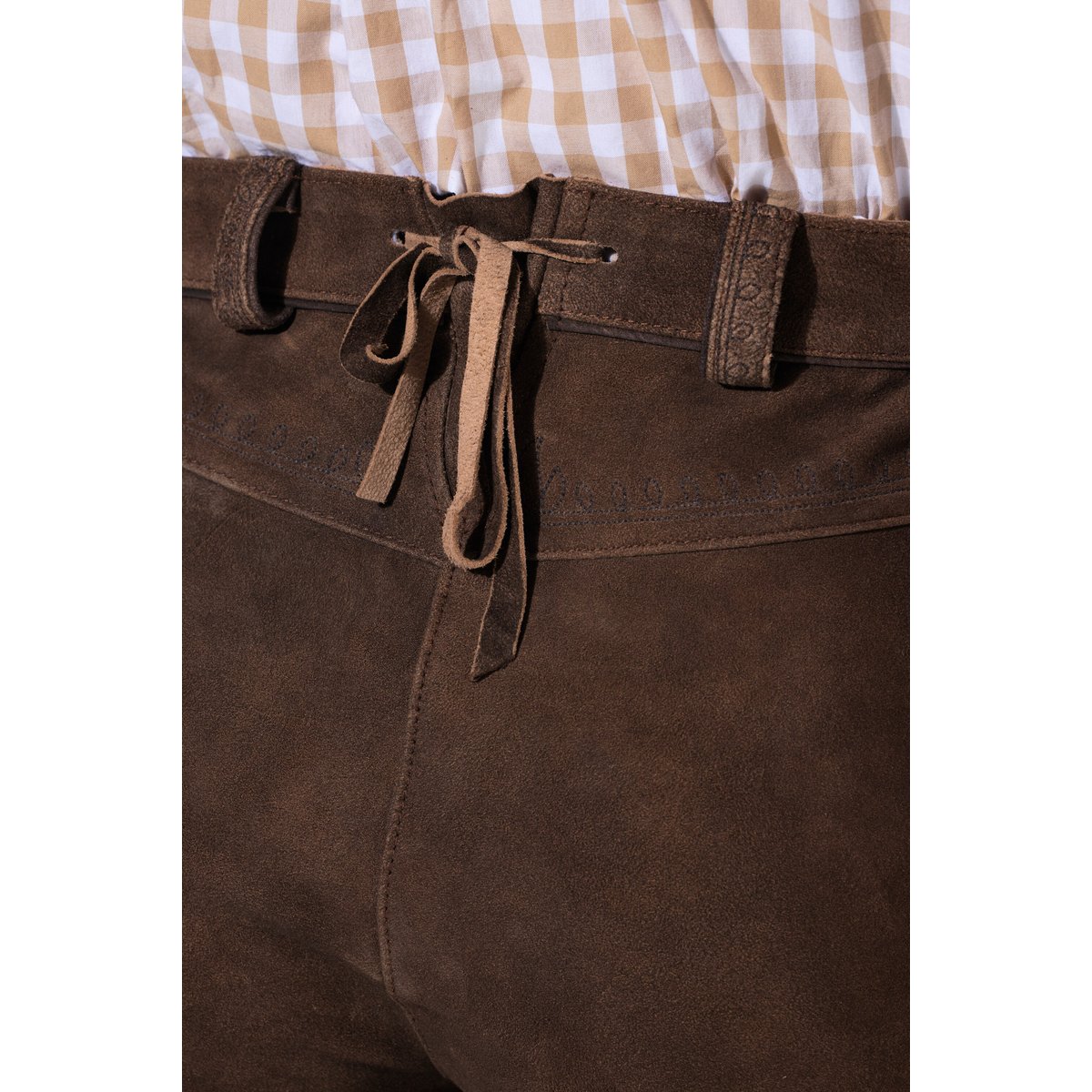 Culotte en peau traditionnelle bavaroise marron clair, ULLA POPKEN