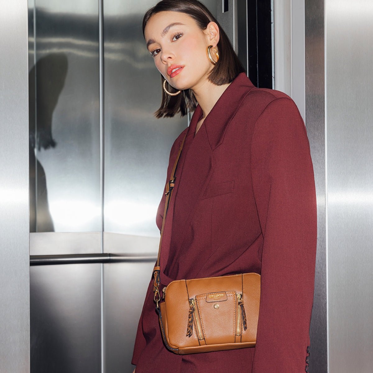 Sac multi poches Rosazia camel,doré, LOLLIPOPS