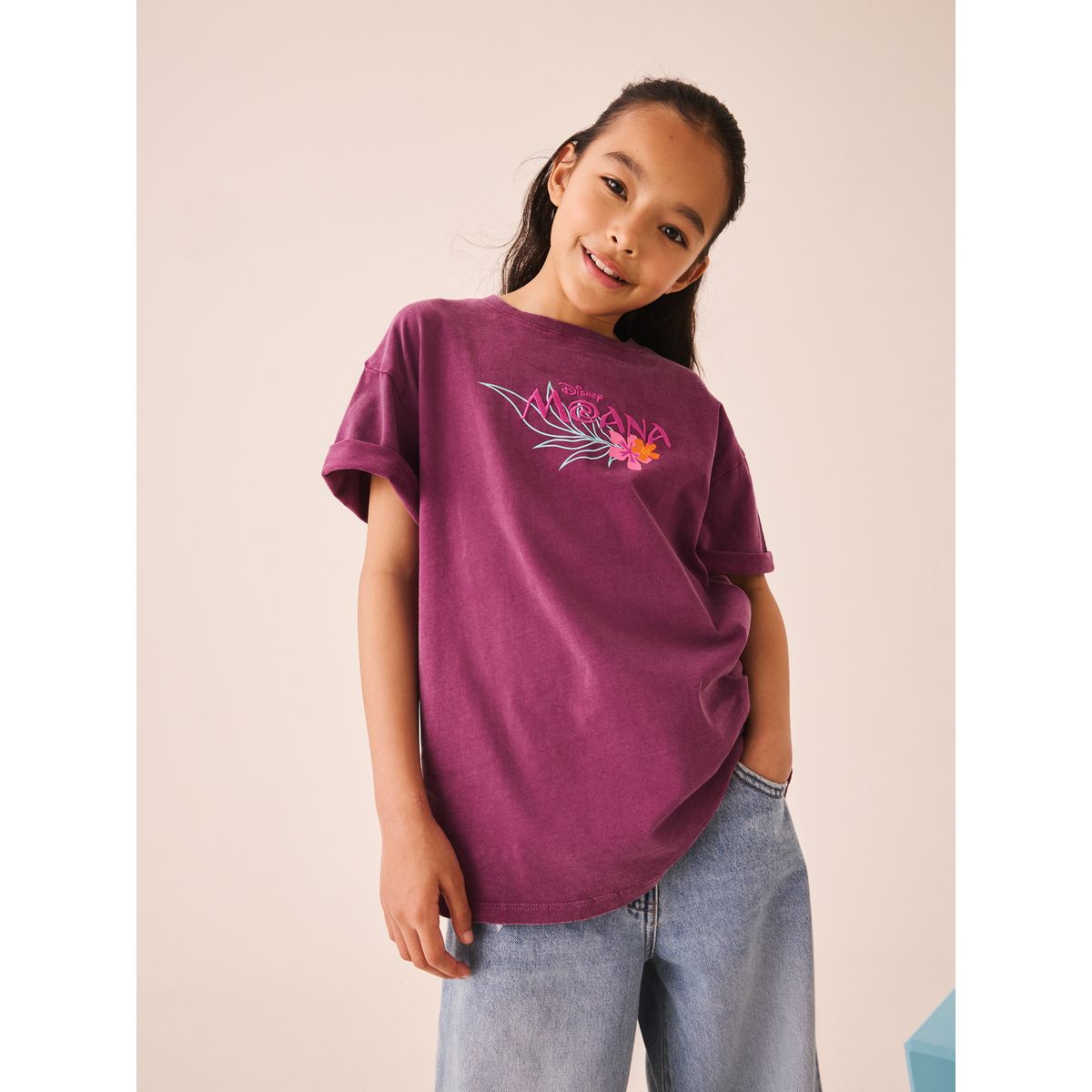 T-shirt oversize à motif moana violette de disney, NEXT