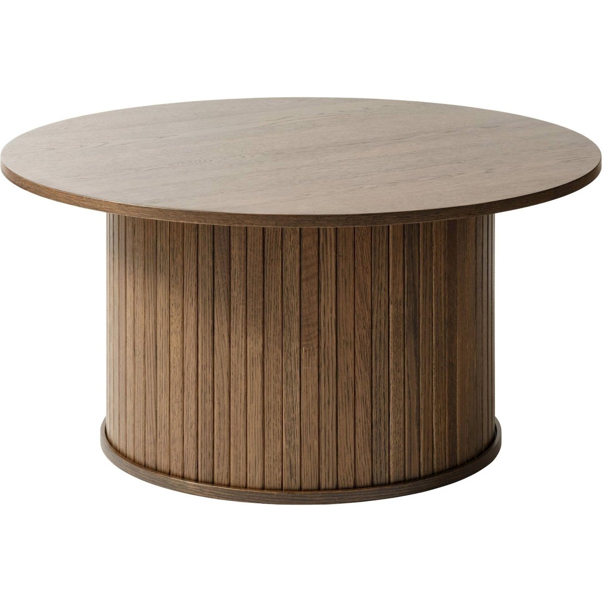 Table basse ronde bois pied cannelé GATIVEL bois clair, RECOLLECTION