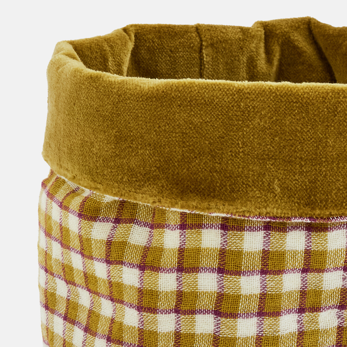 Lot de 2 petits paniers réversibles, en coton, NINON carreaux vichy, LA REDOUTE INTERIEURS