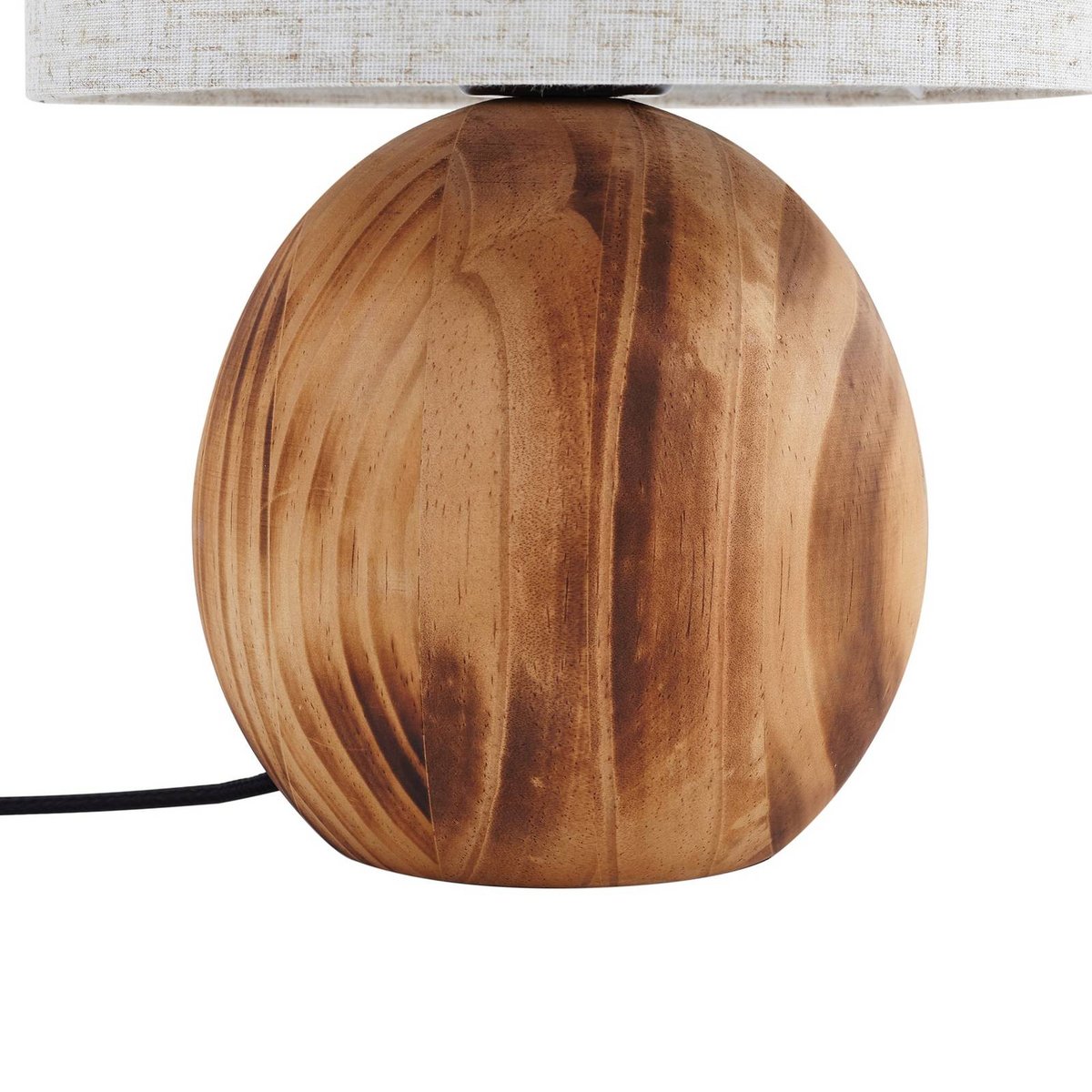Lampe à poser en bois scandinave, Mayumi bois clair, gris clair, LINDBY