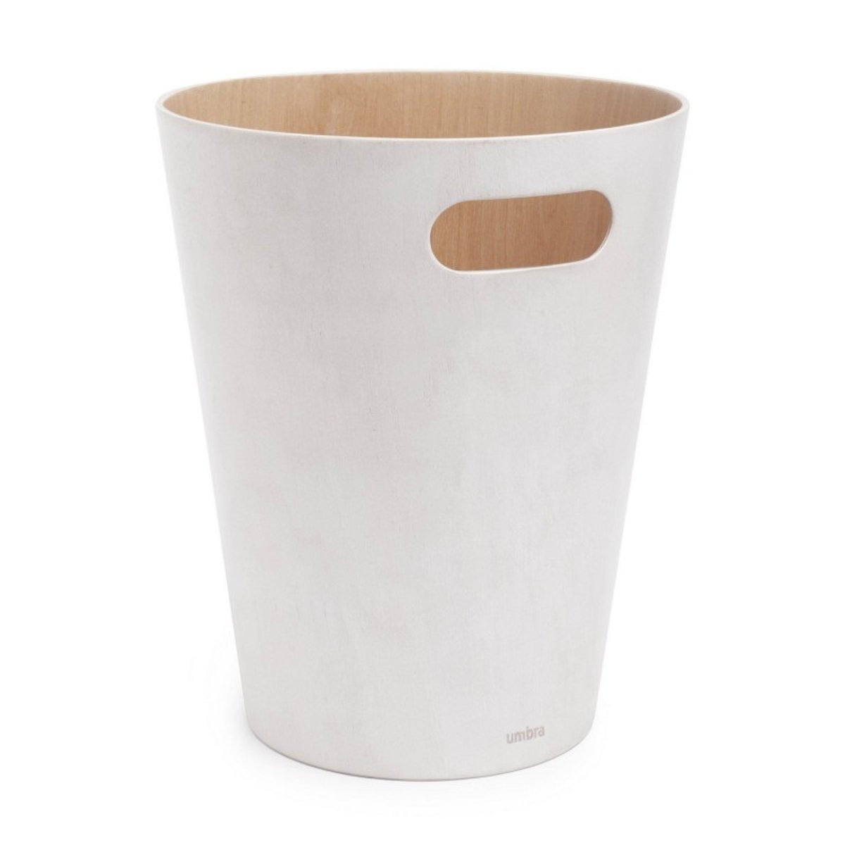 Corbeille à papier bois  Woodrow blanc, UMBRA
