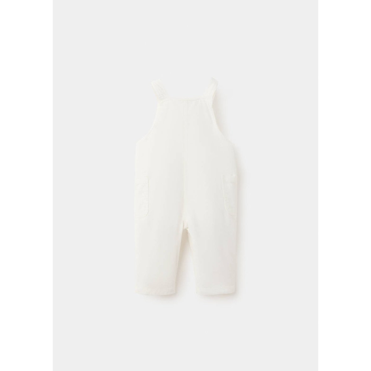 Salopette longue en velours côtelé blanc cassé, MANGO BABY