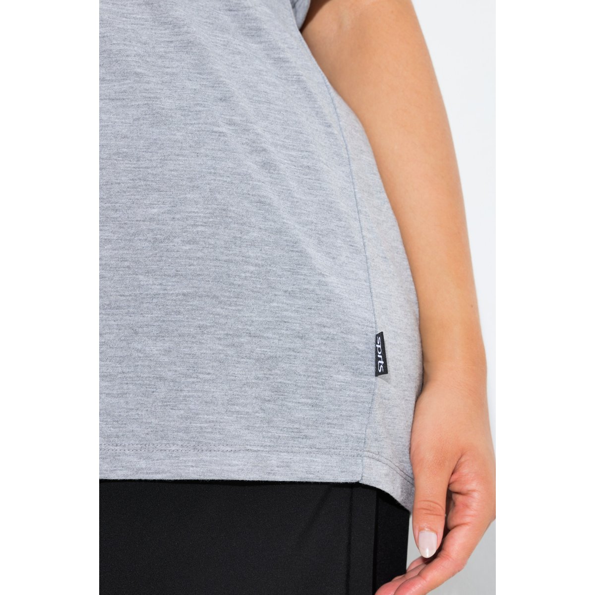 T-shirt technique chiné, coupe Classic Fit gris cendré, ULLA POPKEN