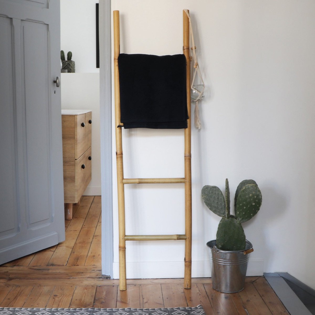 Echelle porte-serviette en bois de bambou CLARA naturel, BERAH GETAH