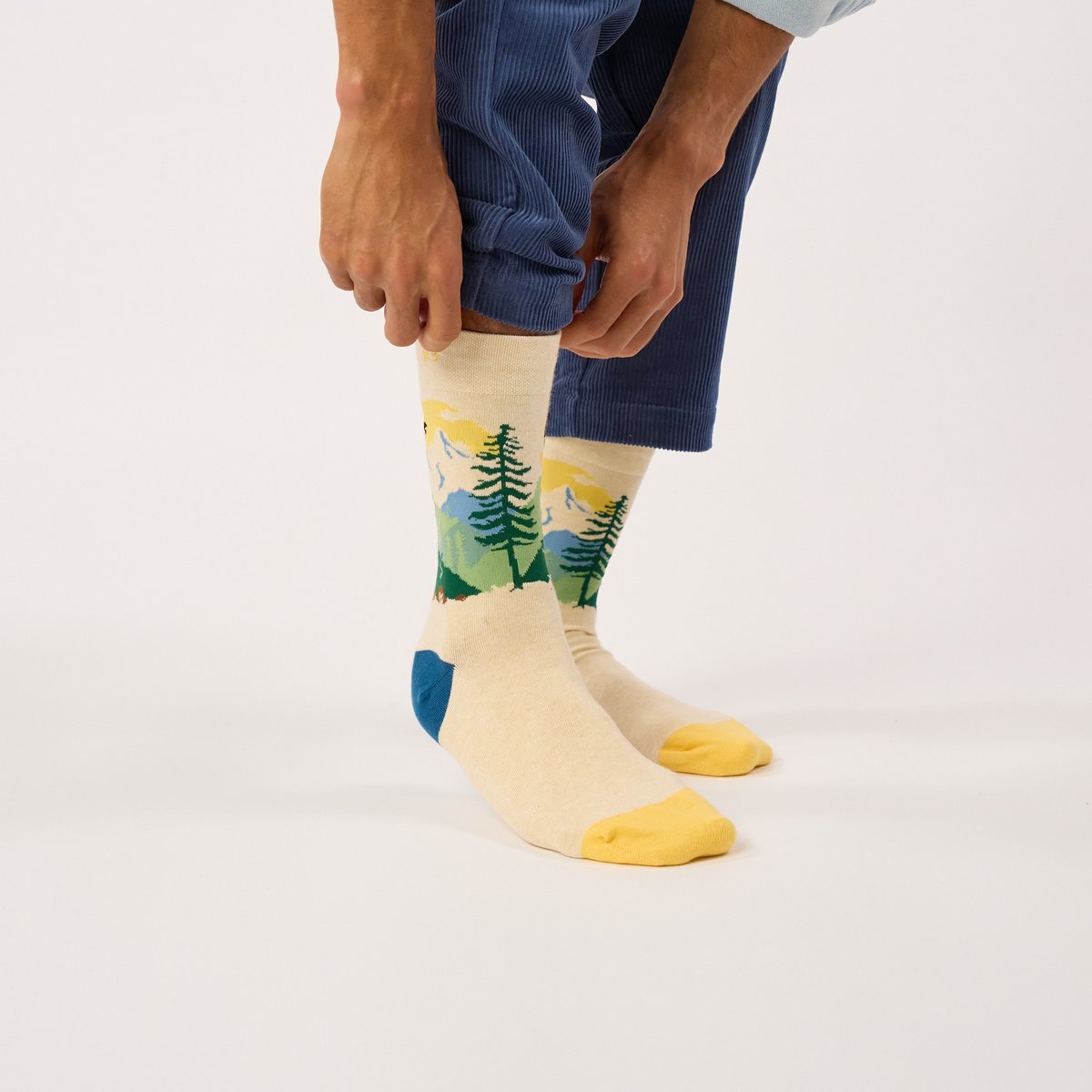 Chaussettes en coton peigné A MOTIFS beige, BILLYBELT