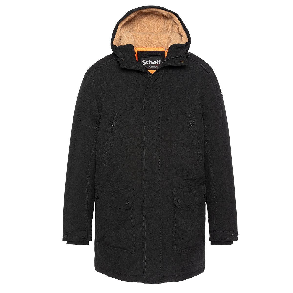 Parka à capuche noir, SCHOTT