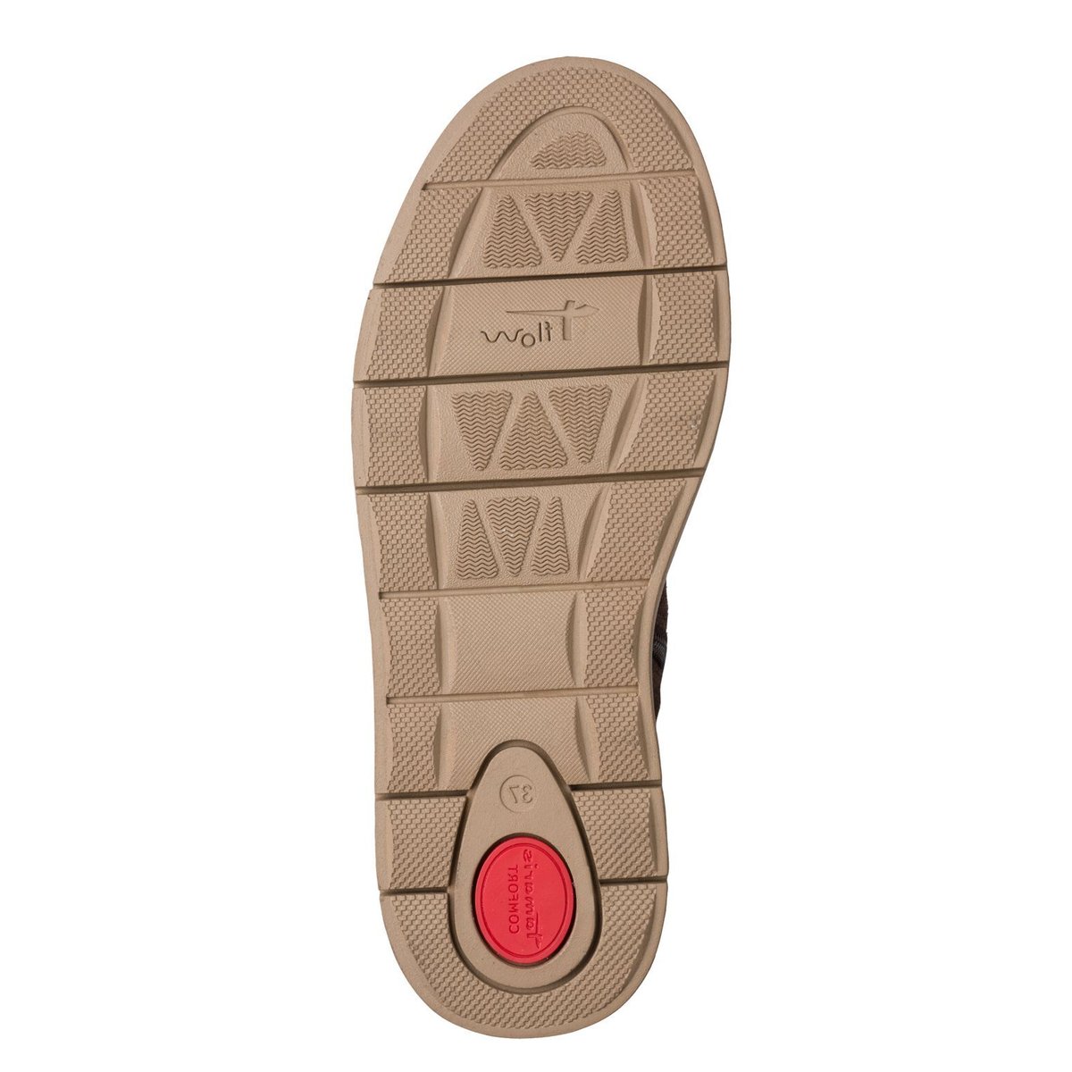 Bottine en cuir marron antilope combiné, TAMARIS