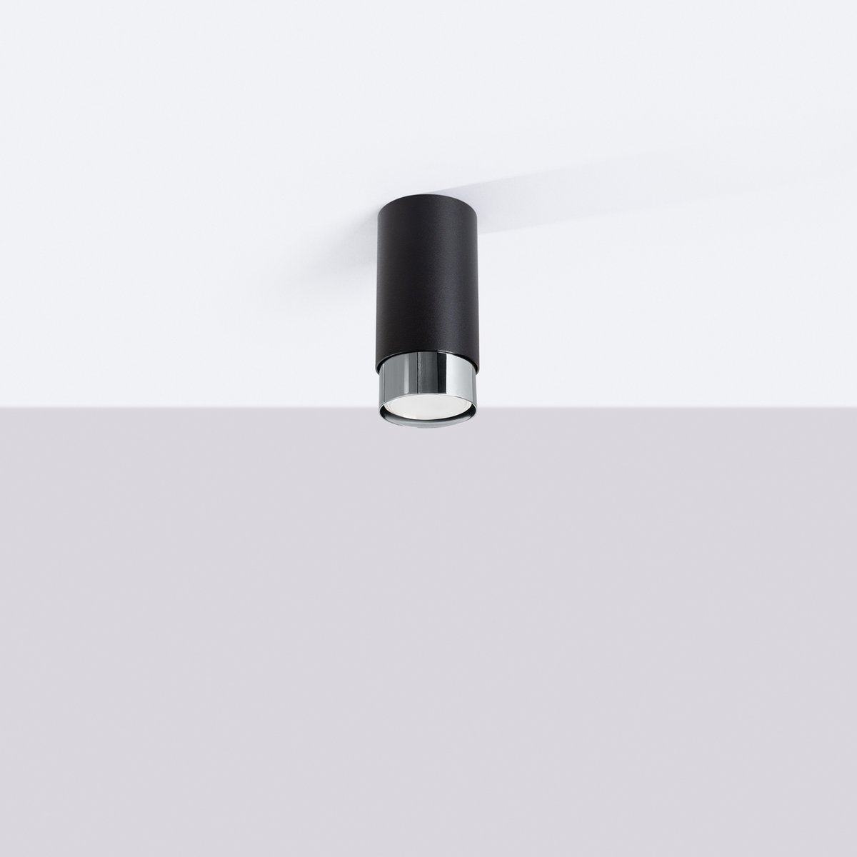 Plafonnier Acier Noir/Chromé GU10 1 Nero 12.5 noir, EDEN