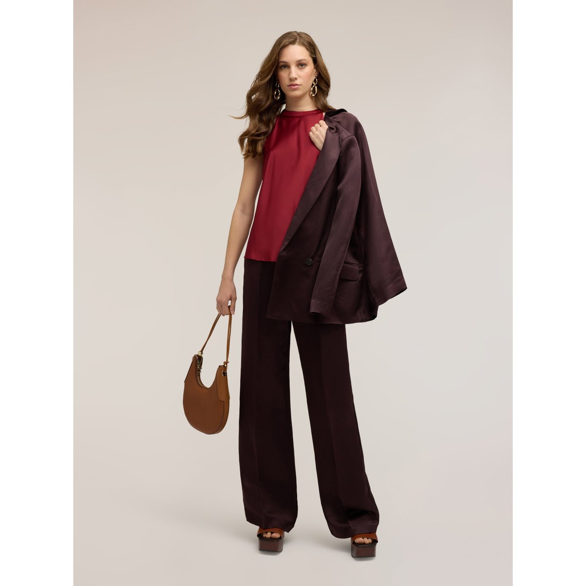 Pantalon palazzo marron, MOTIVI