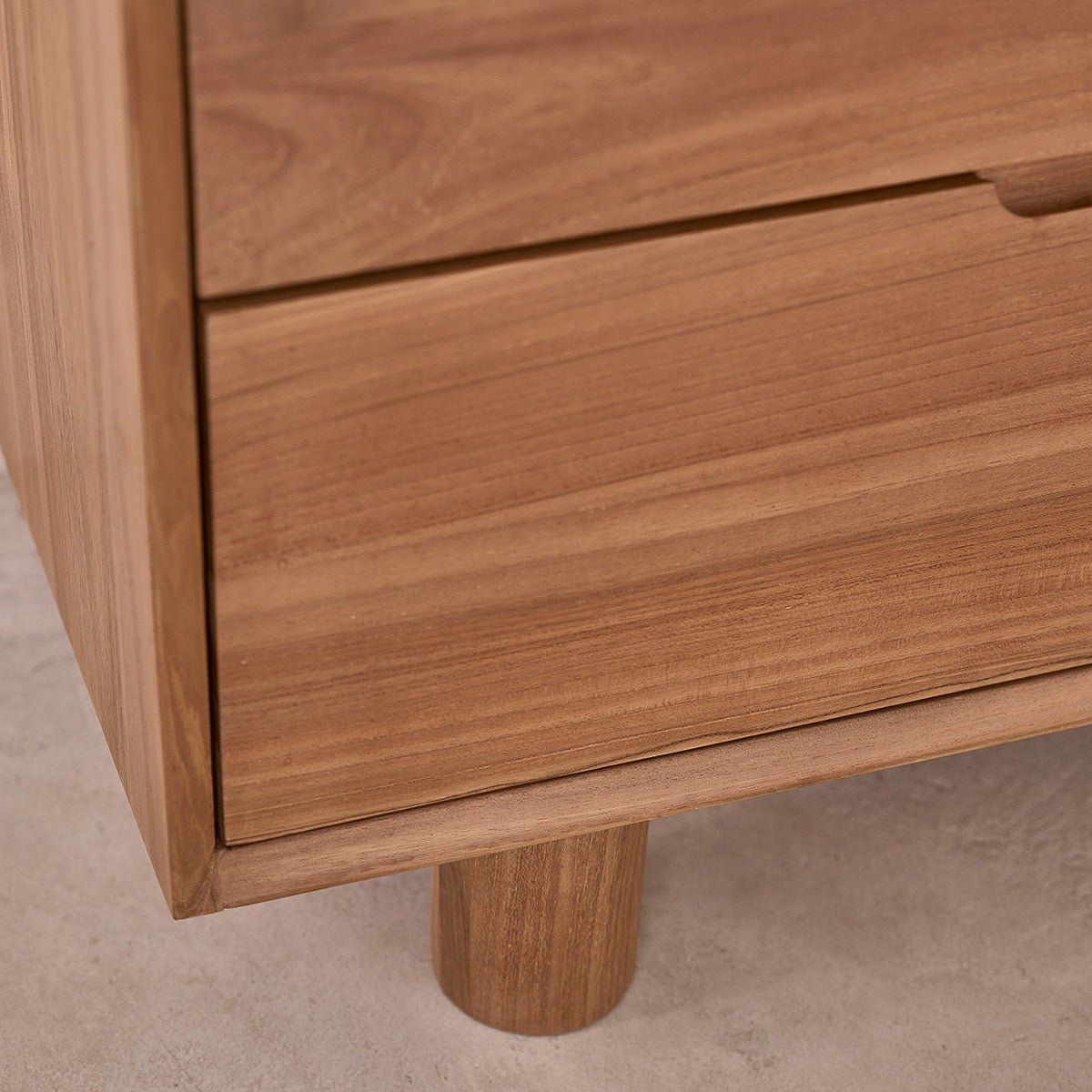 Commode en teck massif 110 cm 4 tiroirs GUSTAVE naturel, BERAH GETAH
