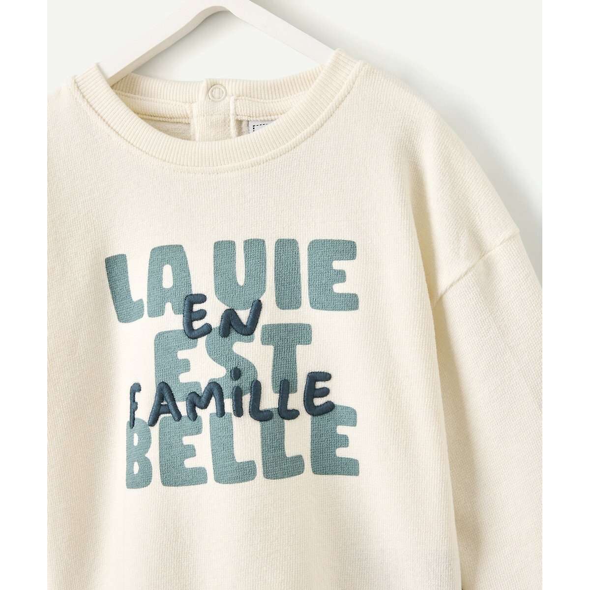 T-shirt maniche lunghe con scritta ecru , TAPE A L'OEIL