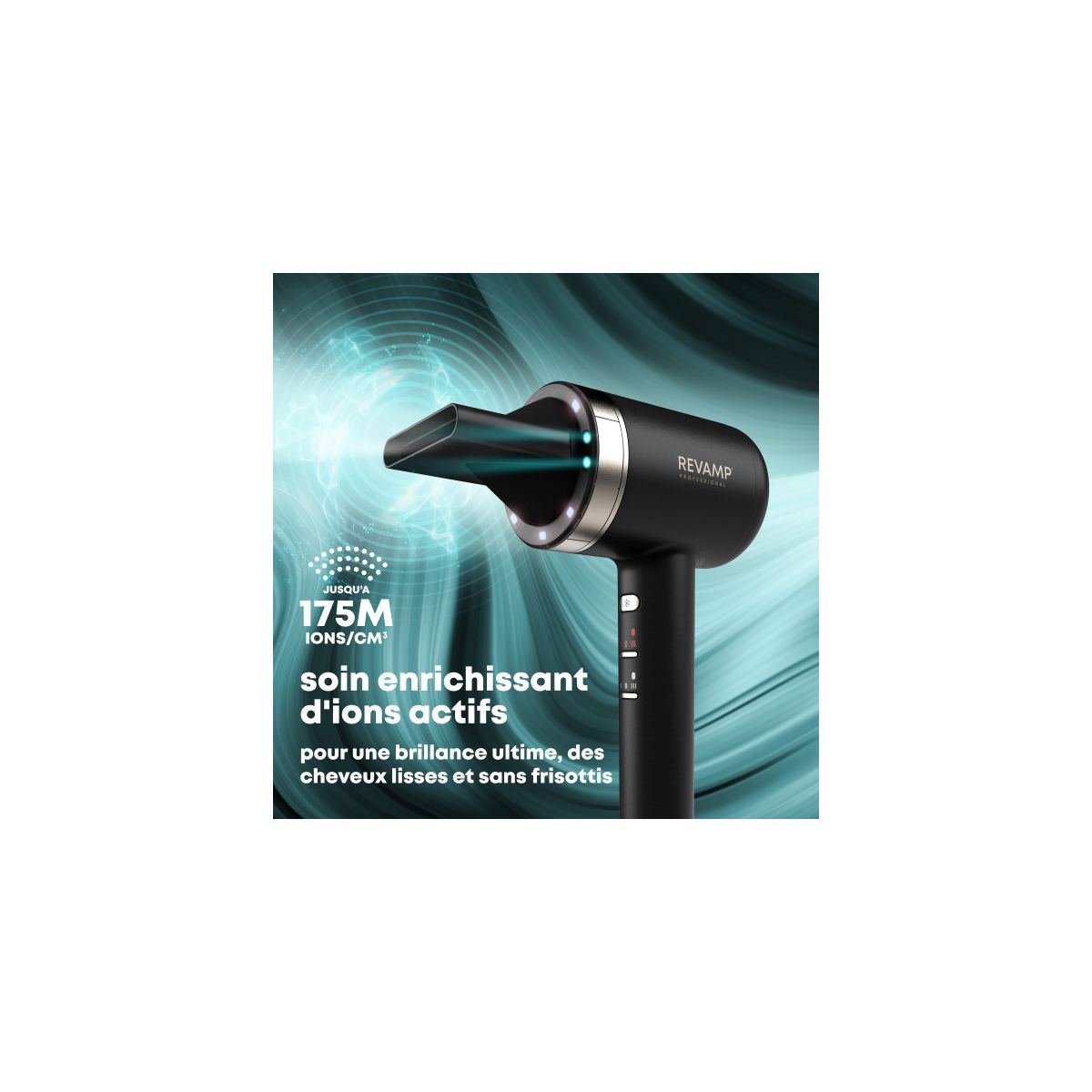 Sèche cheveux professionnel Infrarouge Tri-Care DR-7250-EU noir, REVAMP