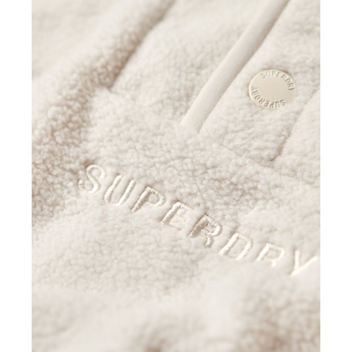 Sweat technique en sherpa à col tunisien Sport gris os nordique, SUPERDRY