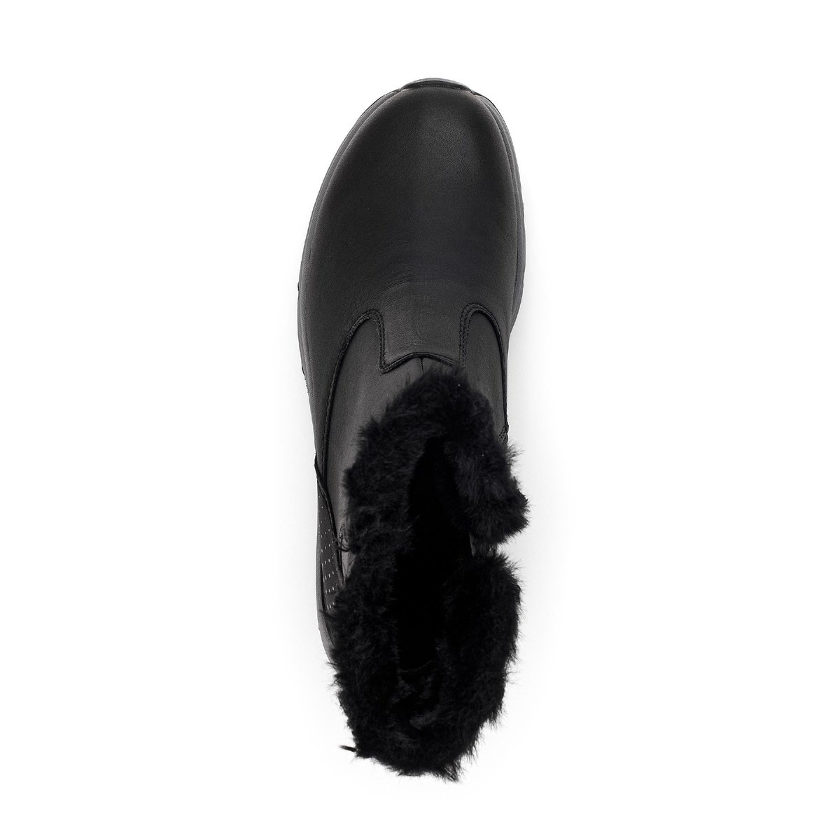 Bottines en cuir à talon compensé noir, GABOR