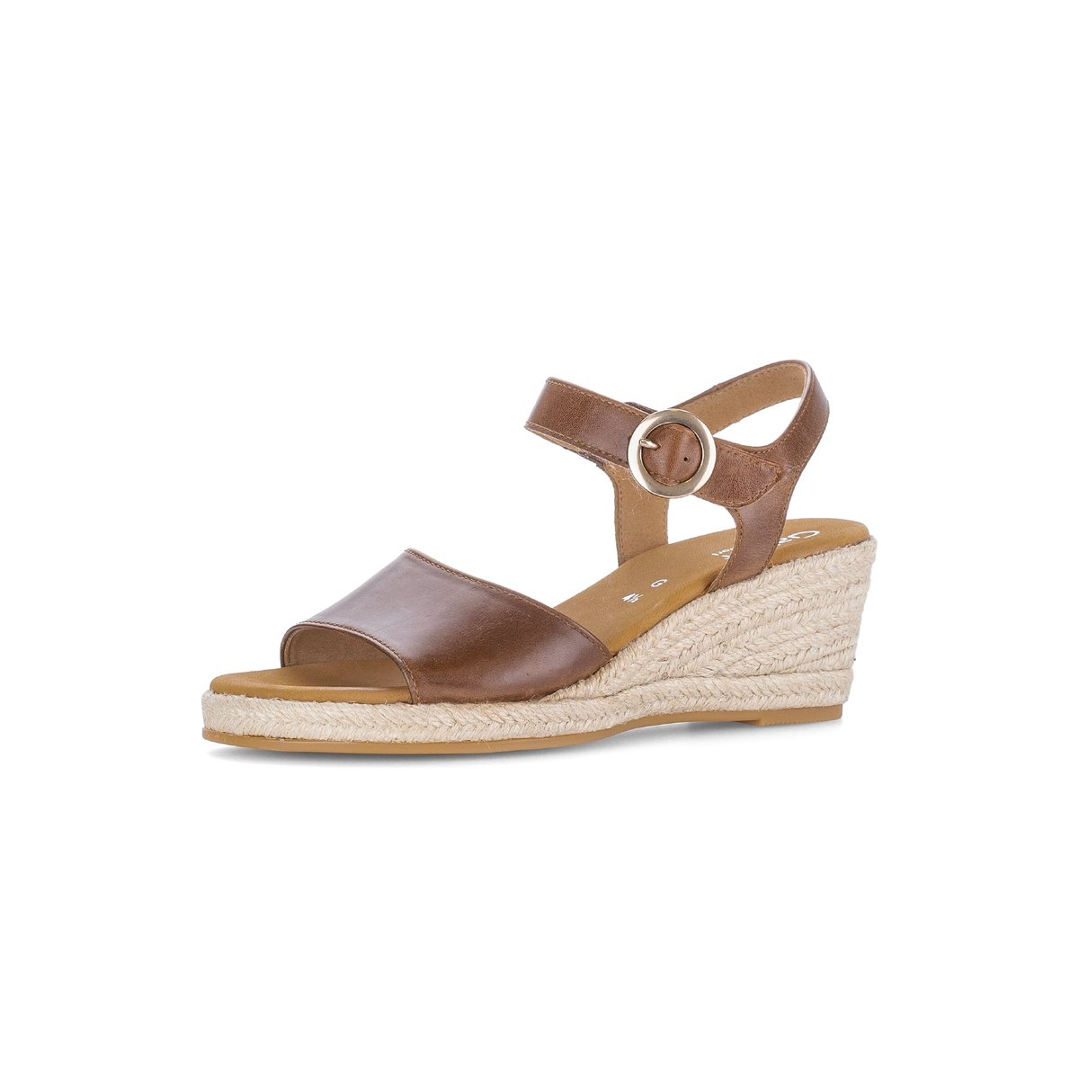 Sandales en cuir à talon compensé beige, GABOR