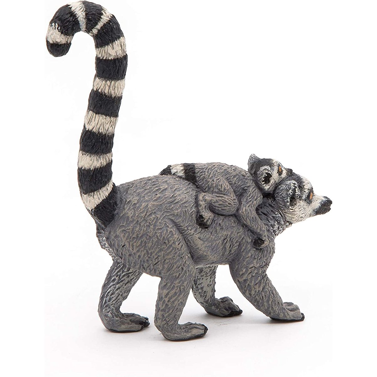 Figurine Lémurien et son bébé gris, PAPO