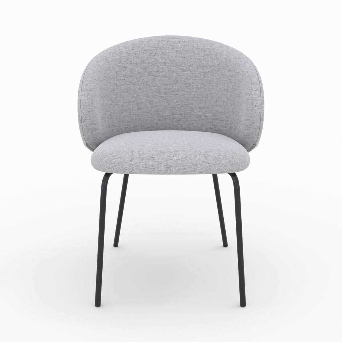 Lot de 2 chaises en tissu et pieds en métal - VICTORIA gris clair, MAISON PAVANE