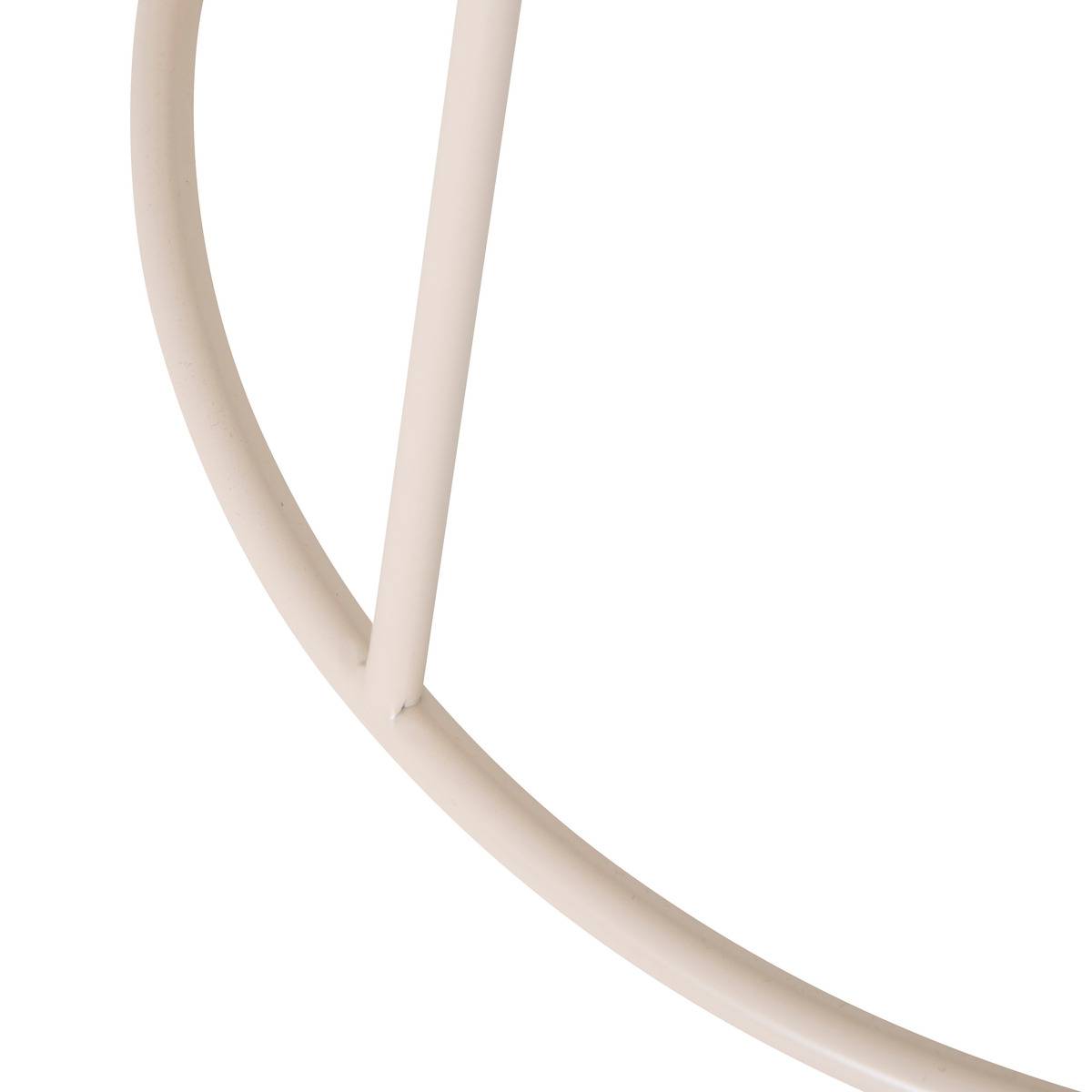 Table d’appoint ronde en acier piètement ajouré LATTE beige, ATMOSPHERA