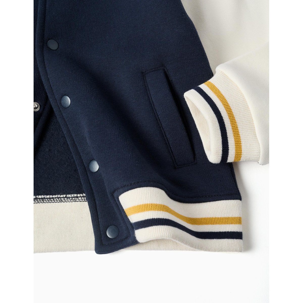 Blouson bomber en coton peigné avec imprimé bleu foncé, ZIPPY