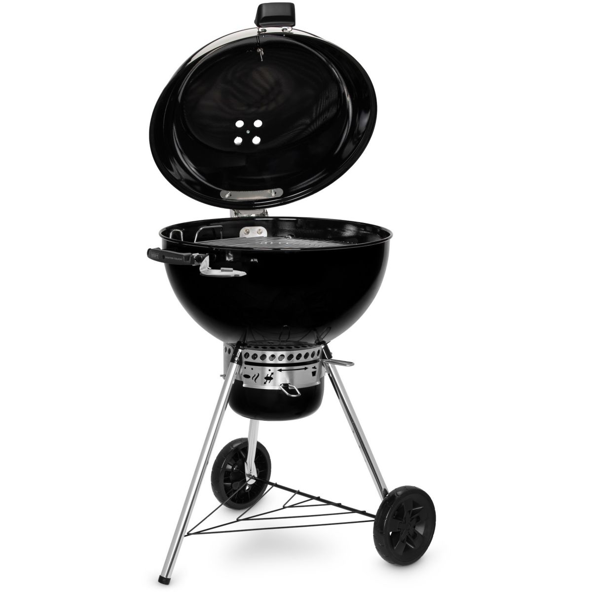 Barbecue charbon master-touch GBS premium E-5775 black sur pied 57 cm + grill GBS en fonte noir, WEBER