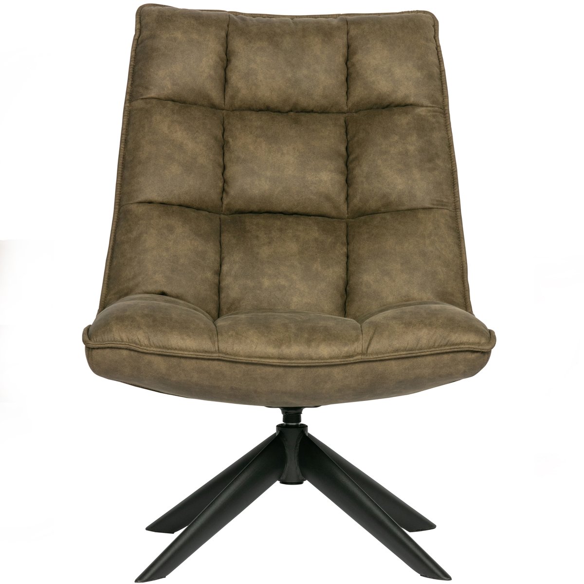Fauteuil rotatif en aspect cuir JOUKE vert, WOOOD