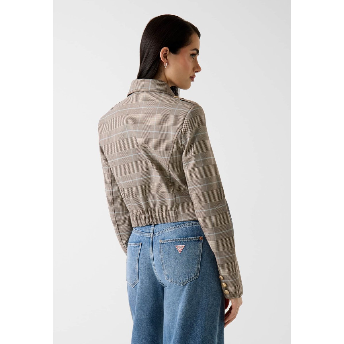 Veste À Carreaux beige, GUESS