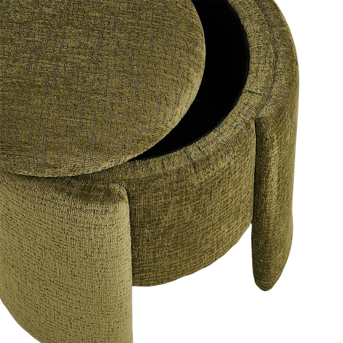 Pouf coffre vert design à structure enveloppante BERLIN vert, PIER IMPORT