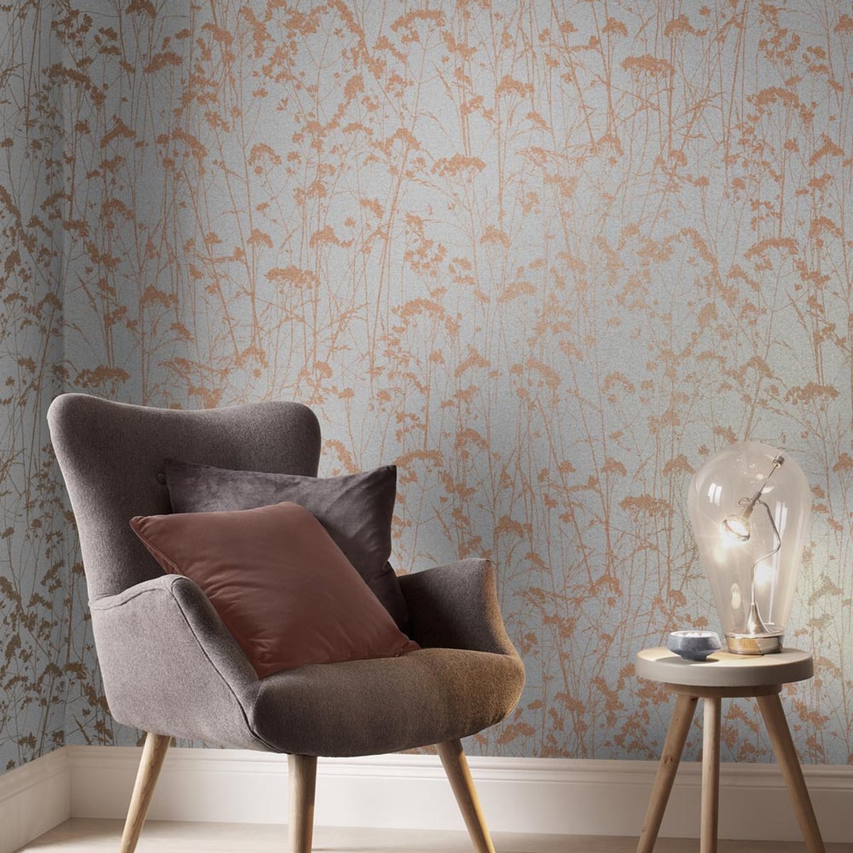 Papier peint Grace gris, GRAHAM ET BROWN