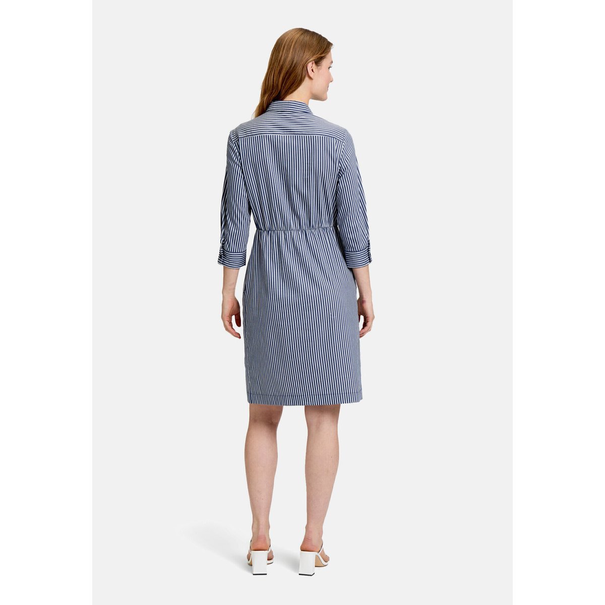 Robe-chemisier à poches extérieures bleu/blanc, BETTY & CO