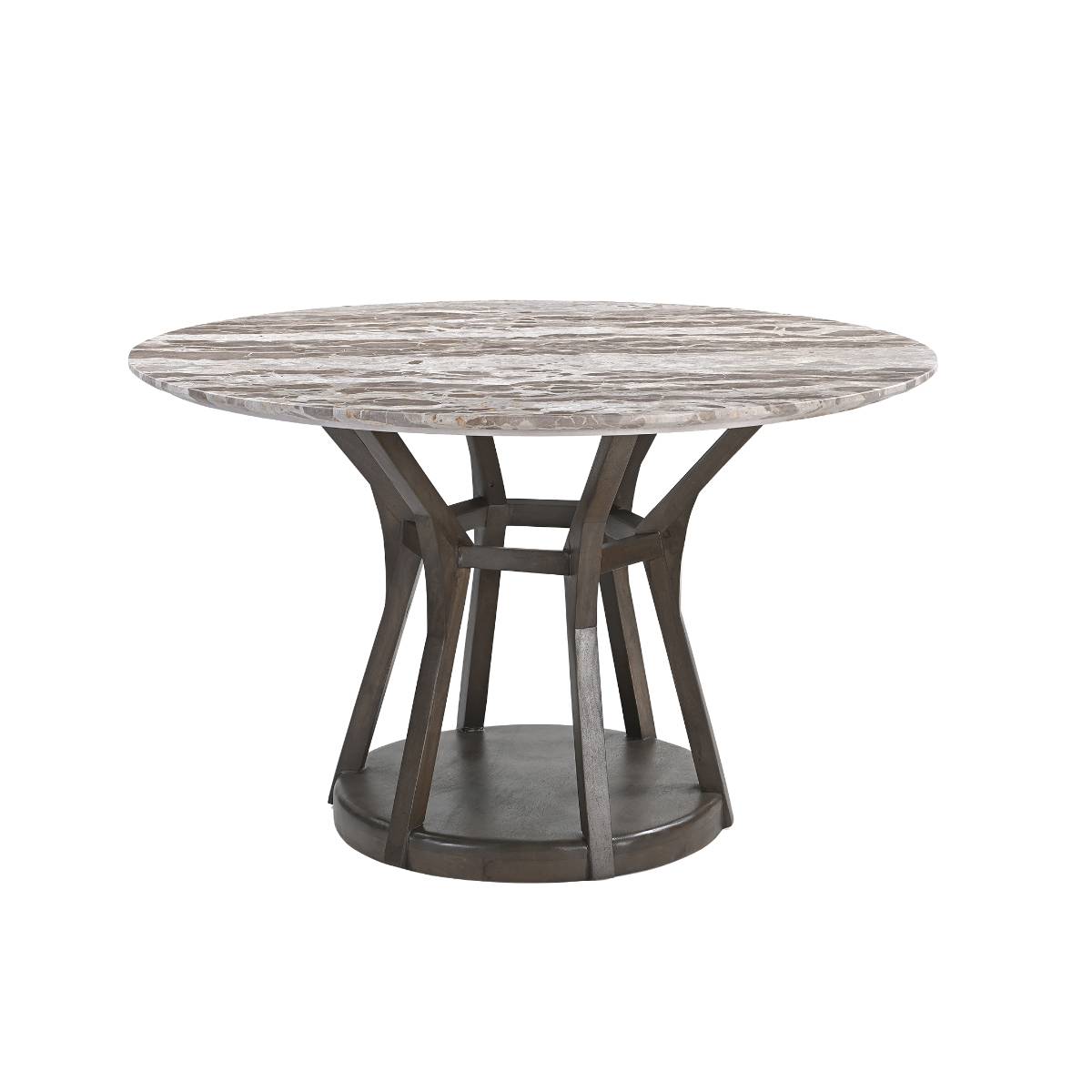 Table à manger en bois de manguier et en marbre ZELIA bois foncé, MADE IN MEUBLES