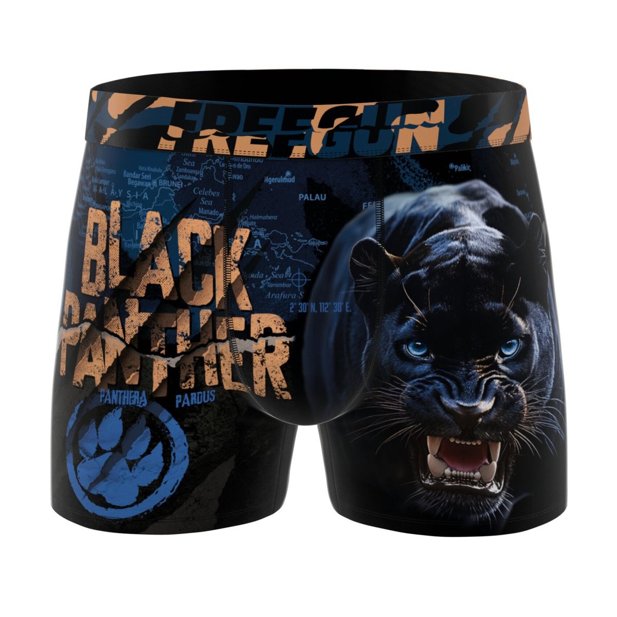 Lot De 4 Boxers Savage Animals marron/jaune/noir/vert/noir, FREEGUN