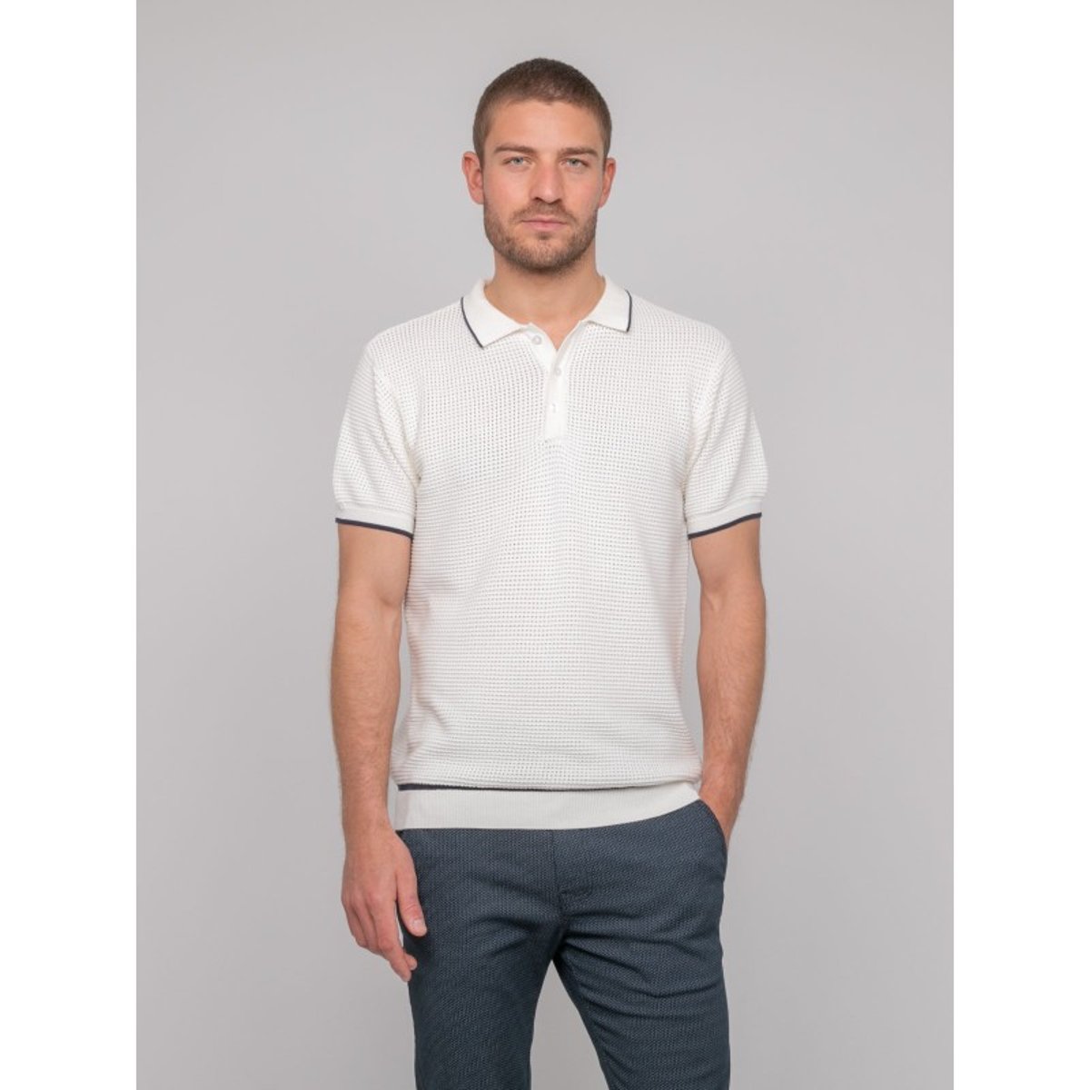 Polo Manches Courtes Pur Coton Alfa ecru, RITCHIE